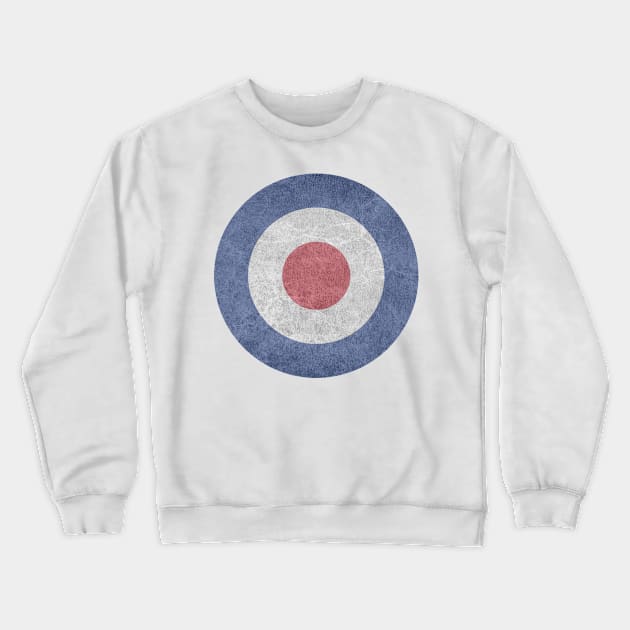 RAF Roundel - Grunge Effect Crewneck Sweatshirt by SteveHClark